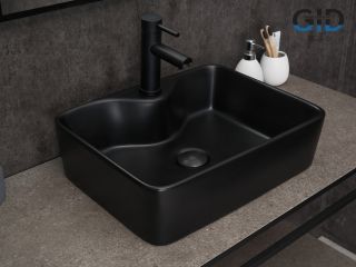 Раковина Gid Bm9091 53373 накладная черная матовая 48x37x13